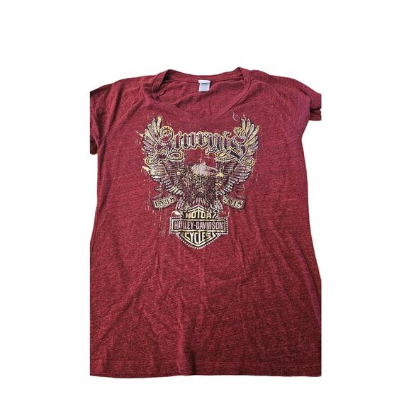 Harley Davidson Double Sided Bling Sturgus 75th anniversary size large shirt - Picture 1 of 3